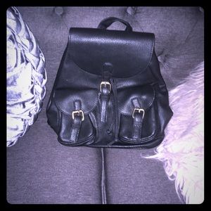 Black Leather Backpack